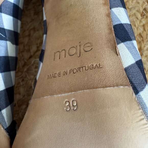 Maje Blue & White Gingham Pumps – Size 39 - NEW 💙 - Picture 7 of 13